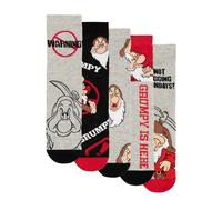 Disney Mens Grumpy Calf-Length Socks (Pack of 5)