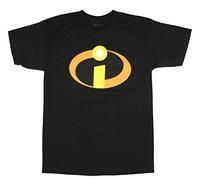 Disney Men's Incredibles Large Logo Graphic T-Shirt, Black