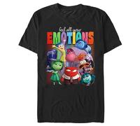 Disney Men's Inside Out 2 Feel All Your Emotions T-Shirt, Black, 2X