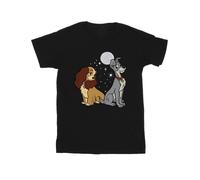Disney Mens Lady And The Tramp Moon T-Shirt - Black - Black - M