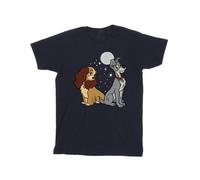 Disney Mens Lady And The Tramp Moon T-Shirt - Navy Blue - Navy Blue - M