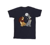 Disney Mens Lady And The Tramp Moon T-Shirt - Navy Blue - Navy Blue - XL