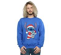 Disney Men's Lilo and Stitch Stitch Christmas Sweatshirt Royal Blue X-Large