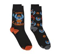 Disney Men's Lilo & Stitch Halloween 2 Pack Novelty Crew Socks, Black Basoc, 9-13 UK