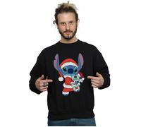 Disney Men's Lilo & Stitch Stitch Christmas Sweatshirt in Black | Size: 4XL Disney Black 4XL