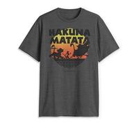 Disney Men's Lion King Gang Hakuna Matata Sunset Graphic T-Shirt, Char HTR, XXL