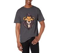 Disney Men's Lion King Patterned Scar Graphic T-Shirt, Charcoal Heather, Large