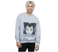 Disney Men's Maleficent Cropped Head Sweatshirt in Grey | Size: Small Disney Grey S