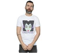 Disney Men's Maleficent Cropped Head T-Shirt in White | Size: Small Disney White S