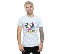 Disney Men's Mickey and Minnie Mouse Kiss T-Shirt Sport Grey Medium