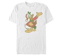 Disney Men's Mickey Classic Duck Carols T-Shirt, White, S