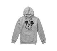 Disney Mickey Face Distress Hoodie Athletic Heather L Grey