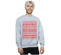 Disney Men's Mickey & Minnie Christmas Fair Isle Sweatshirt in Grey | Size: Large Disney Grey L
