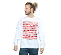 Disney Men's Mickey & Minnie Christmas Fair Isle Sweatshirt in White | Size: XL Disney White XL
