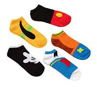 Disney Men's Mickey Mouse 5 Pack No Show Socks Casual, Assorted, 9-13 UK (Pack of 5)