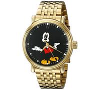 DISNEY Men's Mickey Mouse Analog Display Analog Quartz Watch, Gold/Black, Quartz Movement