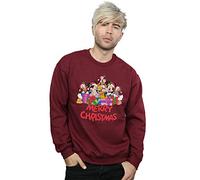 (L, Burgundy) Disney Mens Mickey Mouse And Friends Christmas Sweatshirt