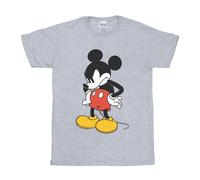 (S, Sports Grey) Disney Mens Mickey Mouse Angry Look Down T-Shirt
