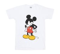 Disney Mens Mickey Mouse Angry Look Down T-Shirt (White) - Size 2XL