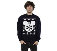 Disney Men's Mickey Mouse Christmas Silhouette Sweatshirt Large Deep Navy