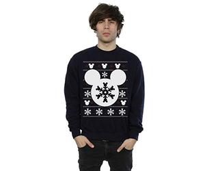 Disney Men's Mickey Mouse Christmas Silhouette Sweatshirt Large Deep Navy