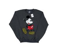 Disney Mens Mickey Mouse Classic Kick Sweatshirt (Dark Heather) - Dark Grey - Size Medium