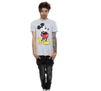 Disney Men's Mickey Mouse Classic Kick T-Shirt in Grey | Size: 3XL Disney Grey 3XL