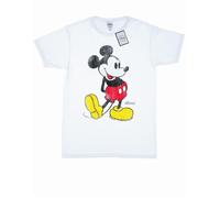 Disney Mens Mickey Mouse Classic Kick T-Shirt (White) Cotton - Size X-Large