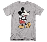 Disney Mens Mickey Mouse Classic Pose T-Shirt (Sport Heather) - Grey Cotton - Size 2XL