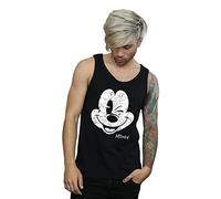 Disney Men's Mickey Mouse Distressed Face Vest Large Black
