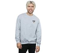 Disney Men's Mickey Mouse Don’t Speak Breast Print Sweatshirt Sport Grey Large