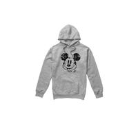 Disney Mens Mickey Mouse Face Distress Hoodie - Sport Heather - Sport Heather - XXL