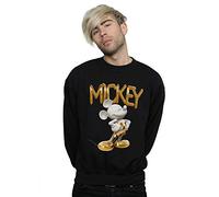 (4XL, Black) Disney Mens Mickey Mouse Gold Statue Sweatshirt