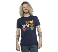 Disney Men's Mickey Mouse Heads Square T-Shirt in Navy | Size: Small Disney Navy S