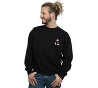 Disney Men's Mickey Mouse Kickin Retro Chest Sweatshirt Black Large
