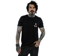 Disney Men's Mickey Mouse Kickin Retro Chest T-Shirt Black Small
