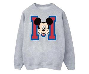 Disney Men's Mickey Mouse M Face Sweatshirt Large Sport Grey