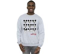 Disney Men's Mickey Mouse Many Faces Sweatshirt Sport Grey Medium