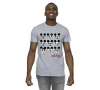 Disney Men's Mickey Mouse Many Faces T-Shirt in Grey | Size: Small Disney Grey S