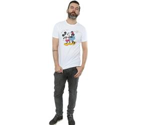 Disney Men's Mickey Mouse Mickey & Minnie Kiss T-Shirt in White | Size: Large Disney White L