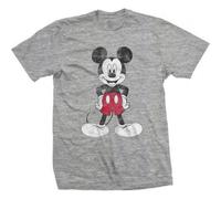 Disney Men's Mickey Mouse Pose Cotton T-Shirt in Grey | Size: Medium Disney Grey M