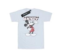 Disney Mens Mickey Mouse Presents T-Shirt (White) Cotton - Size Small