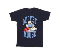Disney Men's Mickey Mouse Reading Books Cotton T-Shirt in Navy | Size: XL Disney Navy XL