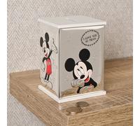 Disney Men's Mickey Mouse Real 999 Silver Plate Money Bank - White Wood Disney Silver