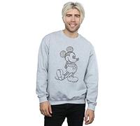 Disney Men's Mickey Mouse Sketch Kick Sweatshirt Sport Grey Large