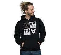 Disney Men's Mickey Mouse Smiling Squares Hoodie Black XX-Large