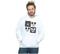 Disney Men's Mickey Mouse Smiling Squares Hoodie in White | Size: Small Disney White S