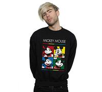Disney Men's Mickey Mouse Square Colour Sweatshirt Black Small