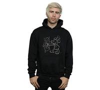Disney Men's Mickey Mouse Steamboat Sketch Hoodie Black XXX-Large