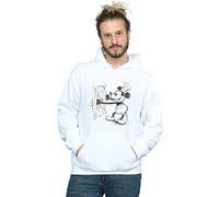 Disney Men's Mickey Mouse Steamboat Sketch Hoodie White XXXXX-Large